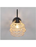 Aplique de pared cuerda natural HIVE con interruptor integrado bombilla excl. 1x E27 max. 10W IP20