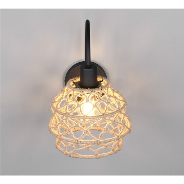 Aplique de pared cuerda natural HIVE con interruptor integrado bombilla excl. 1x E27 max. 10W IP20