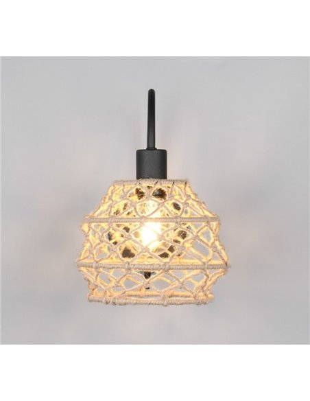 Aplique de pared cuerda natural HIVE con interruptor integrado bombilla excl. 1x E27 max. 10W IP20