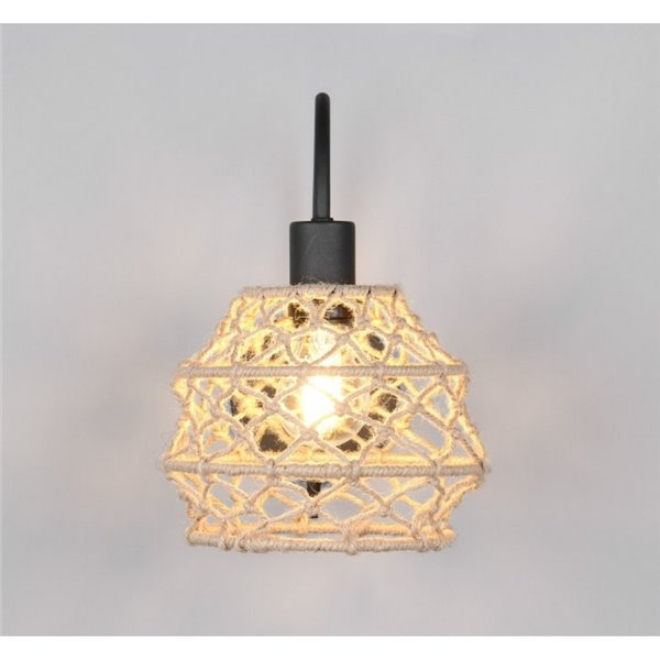 Aplique de pared cuerda natural HIVE con interruptor integrado bombilla excl. 1x E27 max. 10W IP20