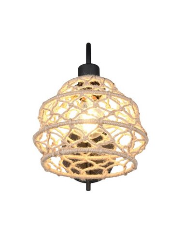 Aplique de pared cuerda natural HIVE con interruptor integrado bombilla excl. 1x E27 max. 10W IP20