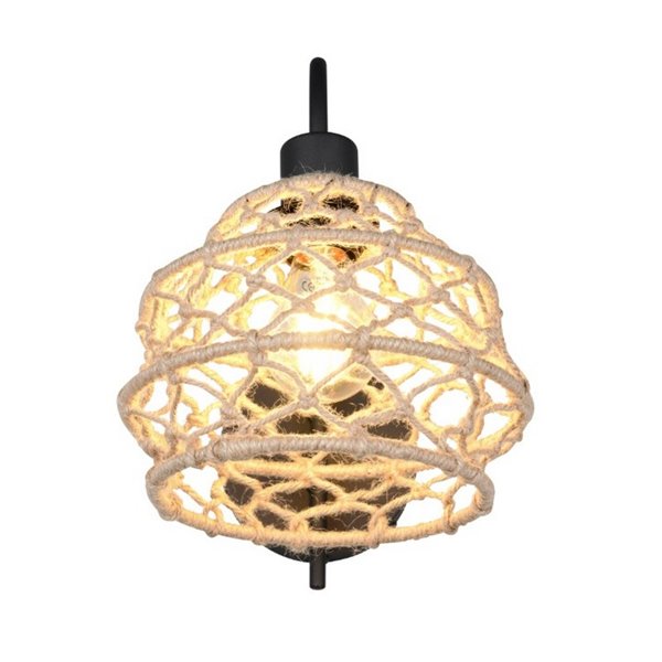 Aplique de pared cuerda natural HIVE con interruptor integrado bombilla excl. 1x E27 max. 10W IP20
