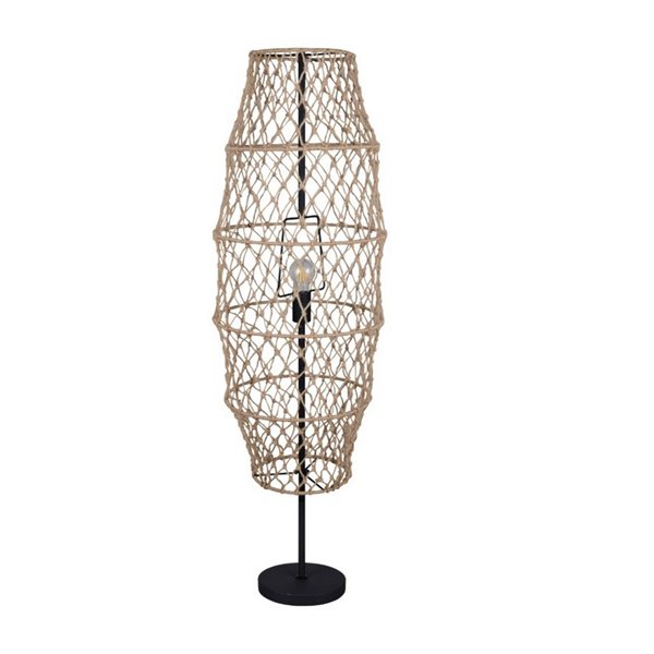Lampadaire en corde naturelle HIVE ampoule excl. 1x E27 max. 60W IP20 avec interrupteur à pédale