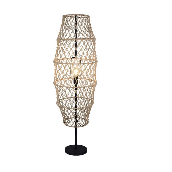 Lampadaire en corde naturelle HIVE ampoule excl. 1x E27 max. 60W IP20 avec interrupteur à pédale