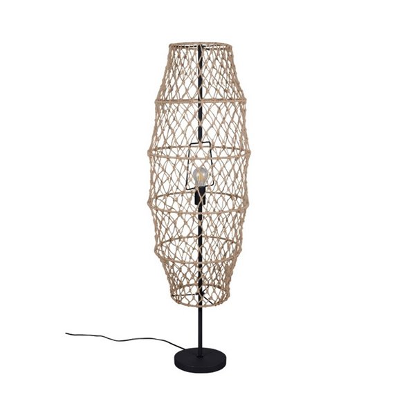Lampadaire en corde naturelle HIVE ampoule excl. 1x E27 max. 60W IP20 avec interrupteur à pédale