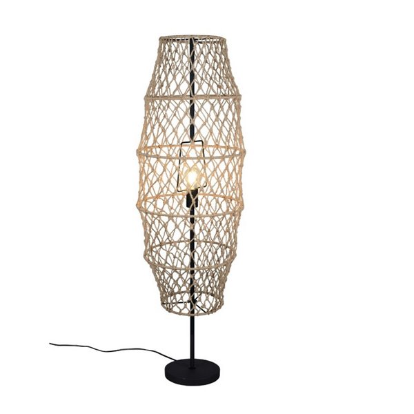 Lampadaire en corde naturelle HIVE ampoule excl. 1x E27 max. 60W IP20 avec interrupteur à pédale