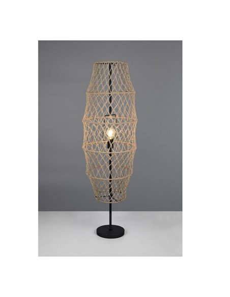 Lampadaire en corde naturelle HIVE ampoule excl. 1x E27 max. 60W IP20 avec interrupteur à pédale