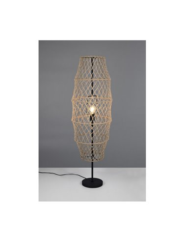 Lampadaire en corde naturelle HIVE ampoule excl. 1x E27 max. 60W IP20 avec interrupteur à pédale