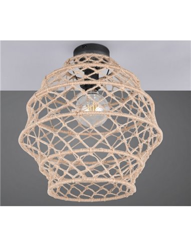 Plafonnier HIVE corde naturelle ampoule excl. 1x E27 max. 10 W IP20