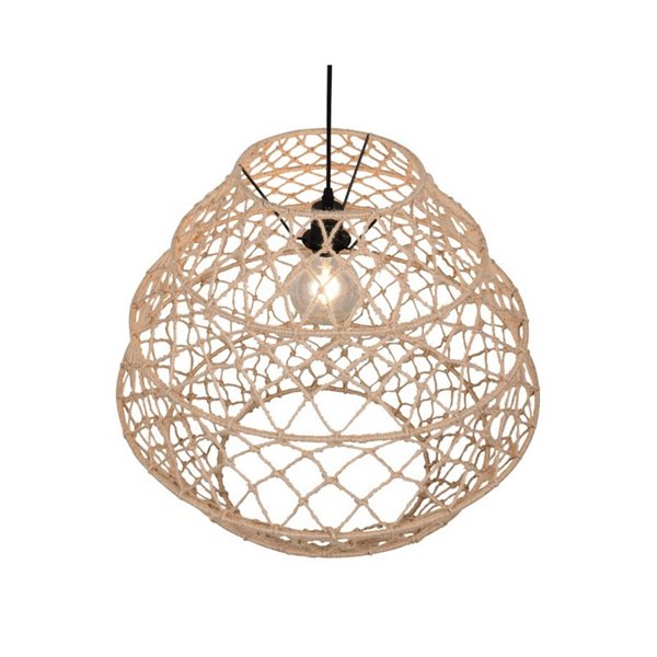 Plafonnier HIVE corde naturelle et ampoule réglable en hauteur excl. 1x E27 max. 60 W IP20