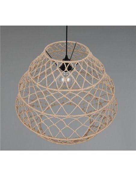 Plafonnier HIVE corde naturelle et ampoule réglable en hauteur excl. 1x E27 max. 60 W IP20