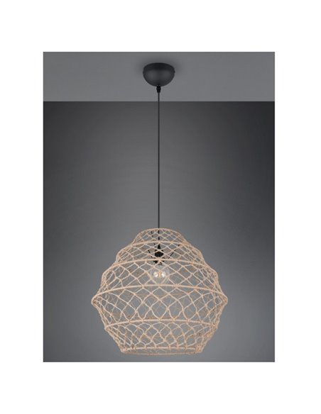 Luminária de teto HIVE em corda natural e lâmpada ajustável em altura, excl. 1x E27 máx. 60 W IP20