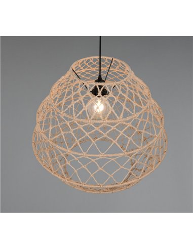 Plafonnier HIVE corde naturelle et ampoule réglable en hauteur excl. 1x E27 max. 60 W IP20