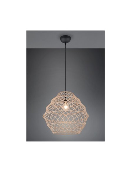 Luminária de teto HIVE em corda natural e lâmpada ajustável em altura, excl. 1x E27 máx. 60 W IP20