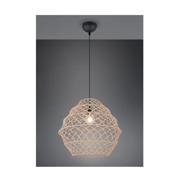 Plafonnier HIVE corde naturelle et ampoule réglable en hauteur excl. 1x E27 max. 60 W IP20