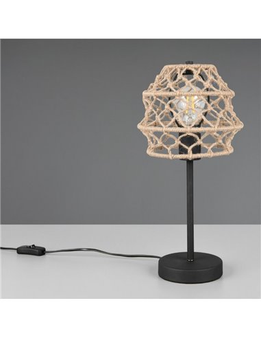 Lampe de table HIVE en corde naturelle, ampoule exclue. 1x E27 max. 10 W IP20