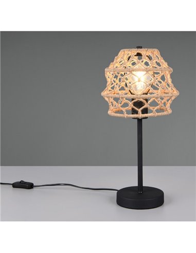 Lampe de table HIVE en corde naturelle, ampoule exclue. 1x E27 max. 10 W IP20