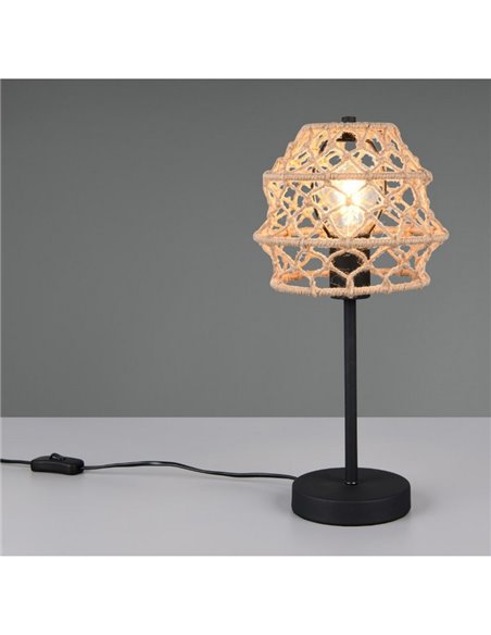 Lampe de table HIVE en corde naturelle, ampoule exclue. 1x E27 max. 10 W IP20