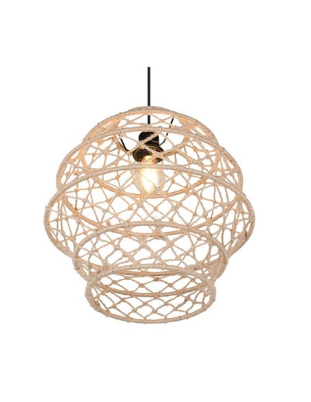 Lámpara colgante HIVE altura ajustable y cuerda natural bombilla excl. 1x E27 max. 10W IP20