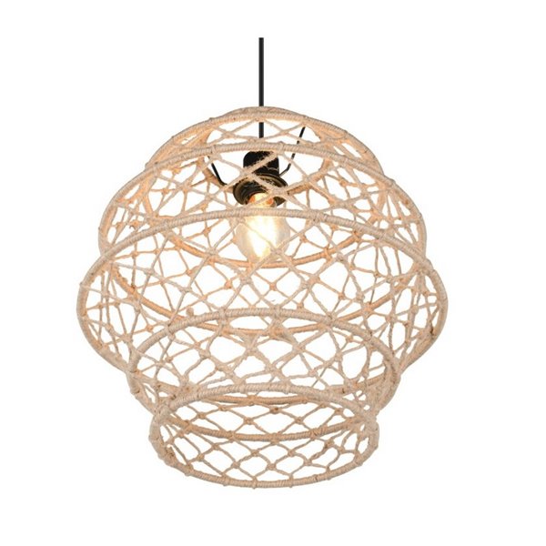 Lámpara colgante HIVE altura ajustable y cuerda natural bombilla excl. 1x E27 max. 10W IP20