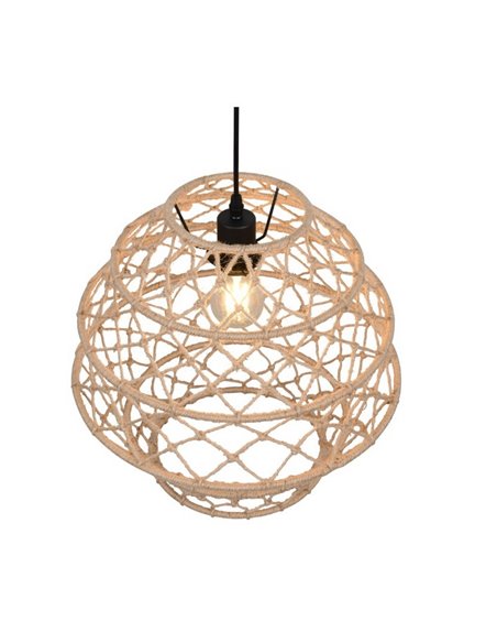 Lámpara colgante HIVE altura ajustable y cuerda natural bombilla excl. 1x E27 max. 10W IP20