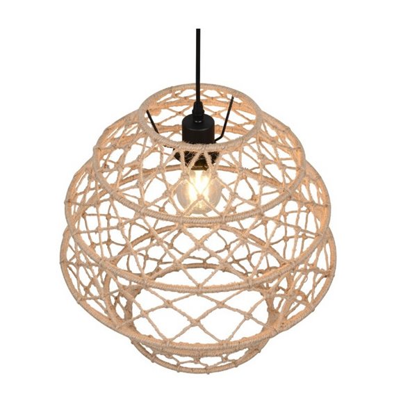 Lámpara colgante HIVE altura ajustable y cuerda natural bombilla excl. 1x E27 max. 10W IP20