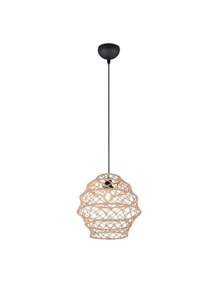 Lámpara colgante HIVE altura ajustable y cuerda natural bombilla excl. 1x E27 max. 10W IP20