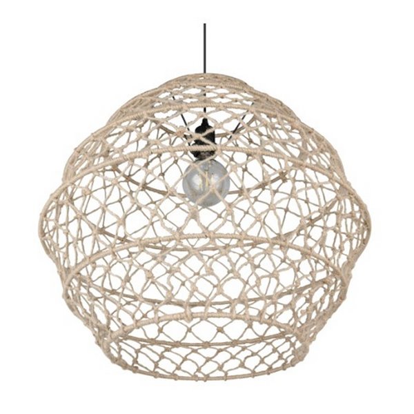 Lámpara colgante HIVE altura ajustable y cuerda natural bombilla excl. 1x E27 max. 10W IP20