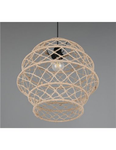 Lámpara colgante HIVE altura ajustable y cuerda natural bombilla excl. 1x E27 max. 10W IP20