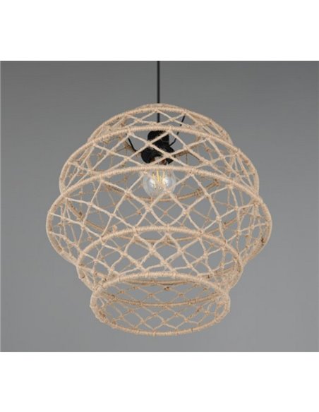 Lámpara colgante HIVE altura ajustable y cuerda natural bombilla excl. 1x E27 max. 10W IP20