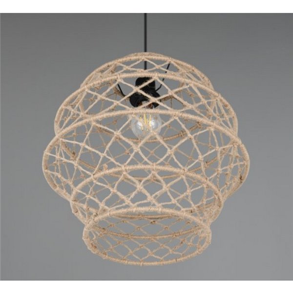 Lámpara colgante HIVE altura ajustable y cuerda natural bombilla excl. 1x E27 max. 10W IP20