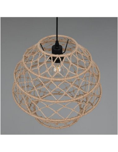 Lámpara colgante HIVE altura ajustable y cuerda natural bombilla excl. 1x E27 max. 10W IP20