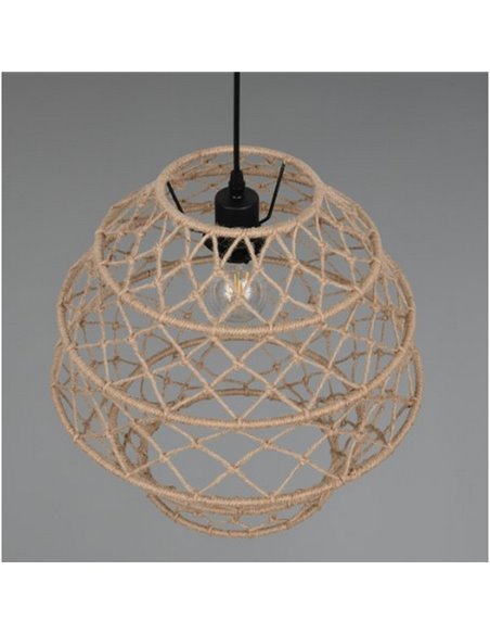 Lámpara colgante HIVE altura ajustable y cuerda natural bombilla excl. 1x E27 max. 10W IP20