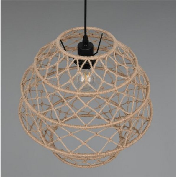 Lámpara colgante HIVE altura ajustable y cuerda natural bombilla excl. 1x E27 max. 10W IP20