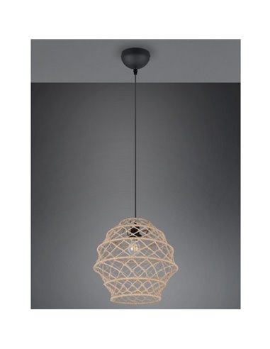 Lámpara colgante HIVE altura ajustable y cuerda natural bombilla excl. 1x E27 max. 10W IP20