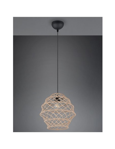 Lámpara colgante HIVE altura ajustable y cuerda natural bombilla excl. 1x E27 max. 10W IP20