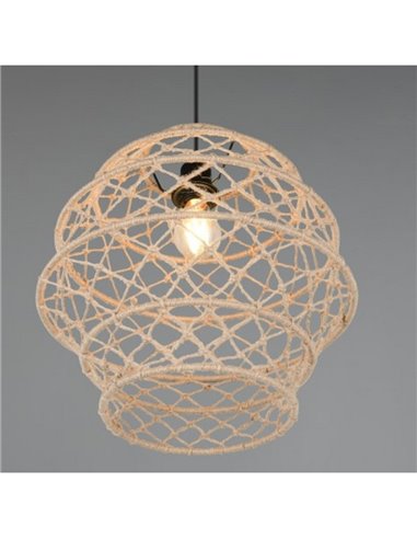 Lámpara colgante HIVE altura ajustable y cuerda natural bombilla excl. 1x E27 max. 10W IP20