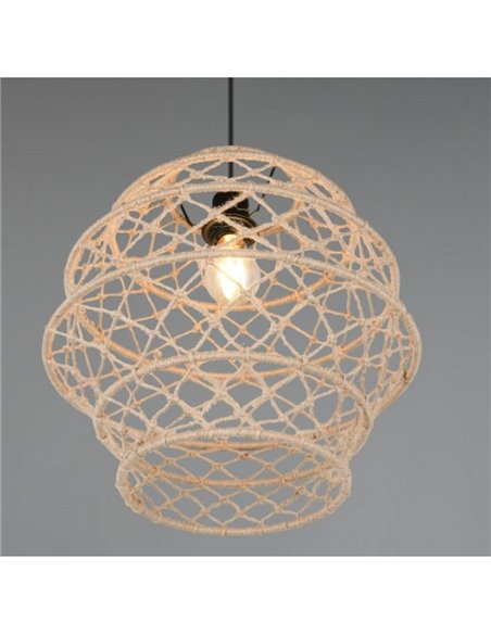 Lámpara colgante HIVE altura ajustable y cuerda natural bombilla excl. 1x E27 max. 10W IP20