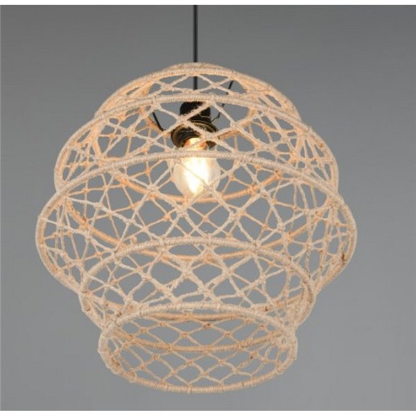 Lámpara colgante HIVE altura ajustable y cuerda natural bombilla excl. 1x E27 max. 10W IP20