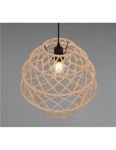 Lámpara colgante HIVE altura ajustable y cuerda natural bombilla excl. 1x E27 max. 10W IP20
