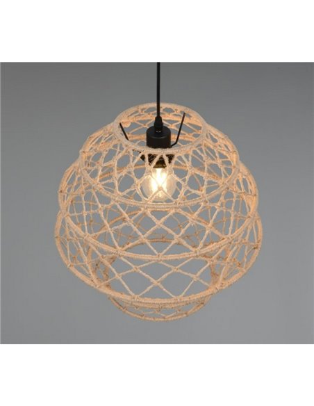 Lámpara colgante HIVE altura ajustable y cuerda natural bombilla excl. 1x E27 max. 10W IP20