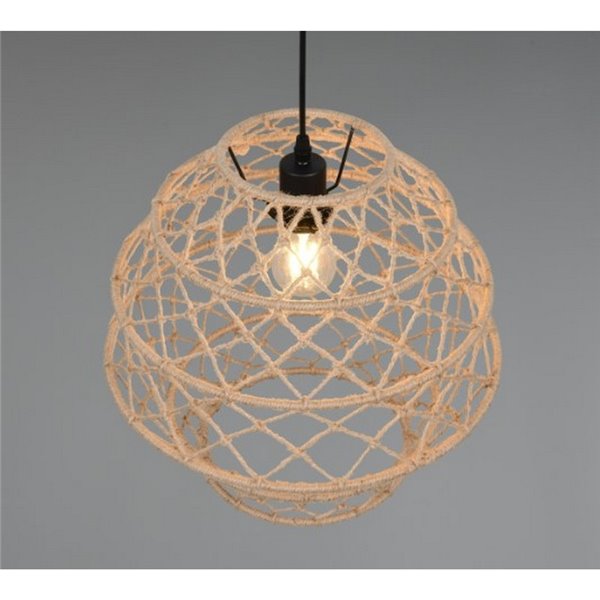 Lámpara colgante HIVE altura ajustable y cuerda natural bombilla excl. 1x E27 max. 10W IP20