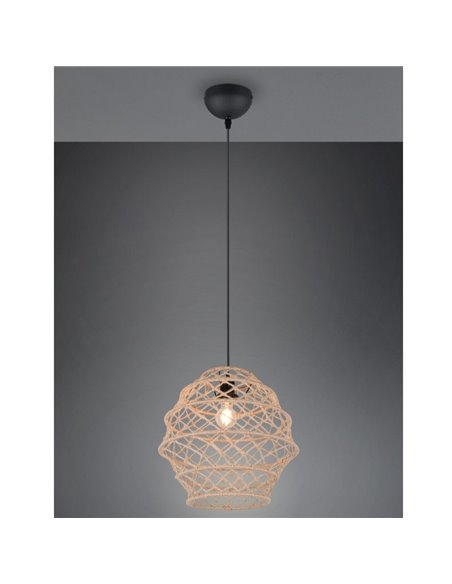 Lámpara colgante HIVE altura ajustable y cuerda natural bombilla excl. 1x E27 max. 10W IP20