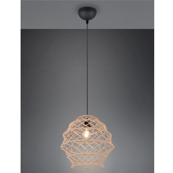 Lámpara colgante HIVE altura ajustable y cuerda natural bombilla excl. 1x E27 max. 10W IP20