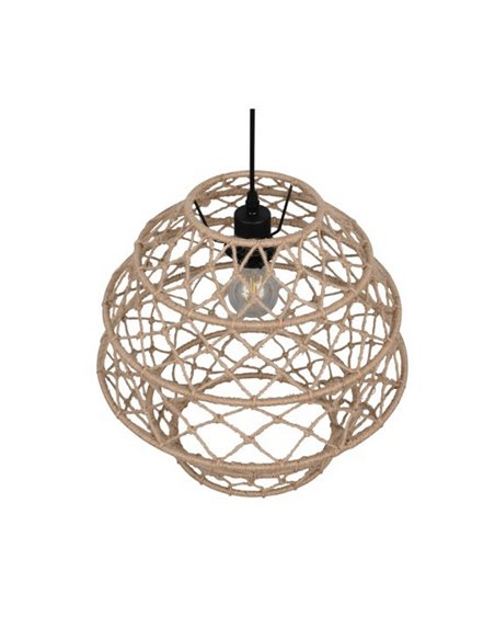 Lámpara colgante HIVE altura ajustable y cuerda natural bombilla excl. 1x E27 max. 10W IP20