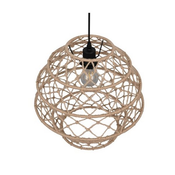 Lámpara colgante HIVE altura ajustable y cuerda natural bombilla excl. 1x E27 max. 10W IP20