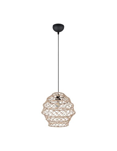 Lámpara colgante HIVE altura ajustable y cuerda natural bombilla excl. 1x E27 max. 10W IP20