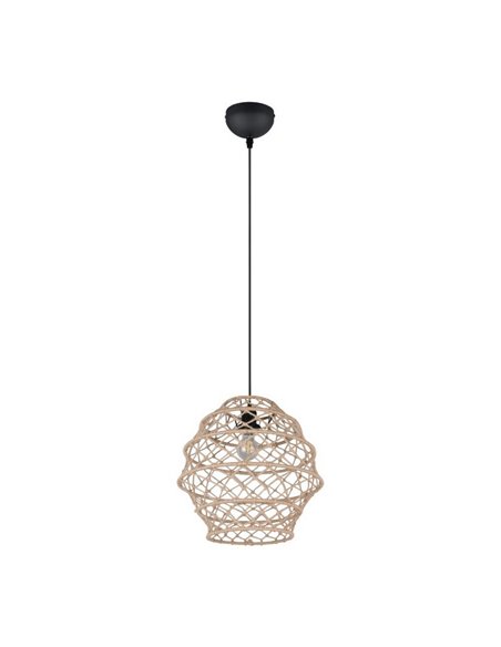 Lámpara colgante HIVE altura ajustable y cuerda natural bombilla excl. 1x E27 max. 10W IP20