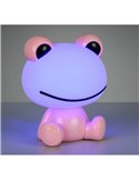 Lámpara infantil de mesa ranita HOPPER con interruptor y cambio de color RGB 3W 1x 30lm IP20 Rosa