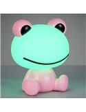 Lámpara infantil de mesa ranita HOPPER con interruptor y cambio de color RGB 3W 1x 30lm IP20 Rosa